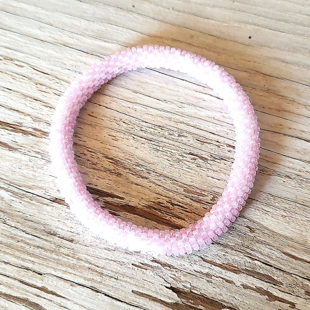 Sashka bracelet, original size, 7" OSFM, soft pink